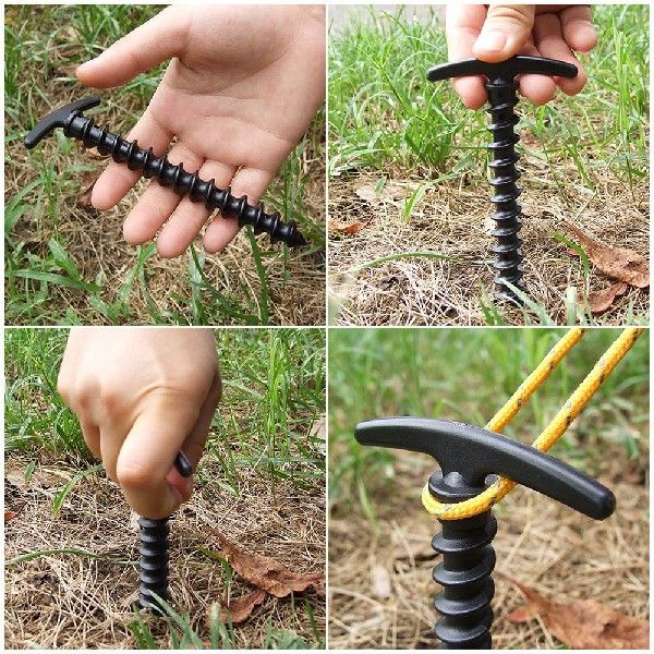 推荐10x Outdoor Camping Peg Ground Nails Screw Anchor Pegs H - 图2