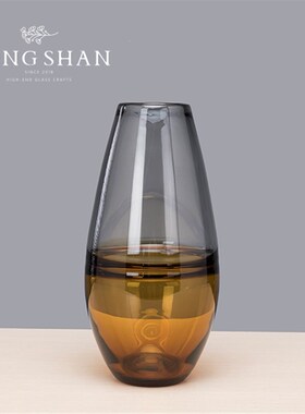 灰色北欧a玻璃花瓶摆件客厅插花干花透明现代简约花器卧室玄关饰