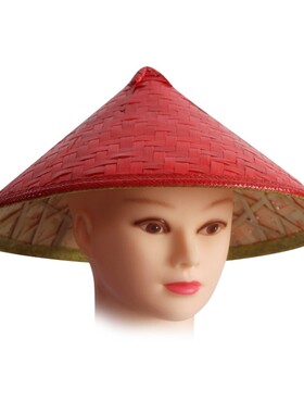 现货竹编a斗笠帽古风侠客帽子武士帽遮阳防晒旅游帽舞台道具灯罩