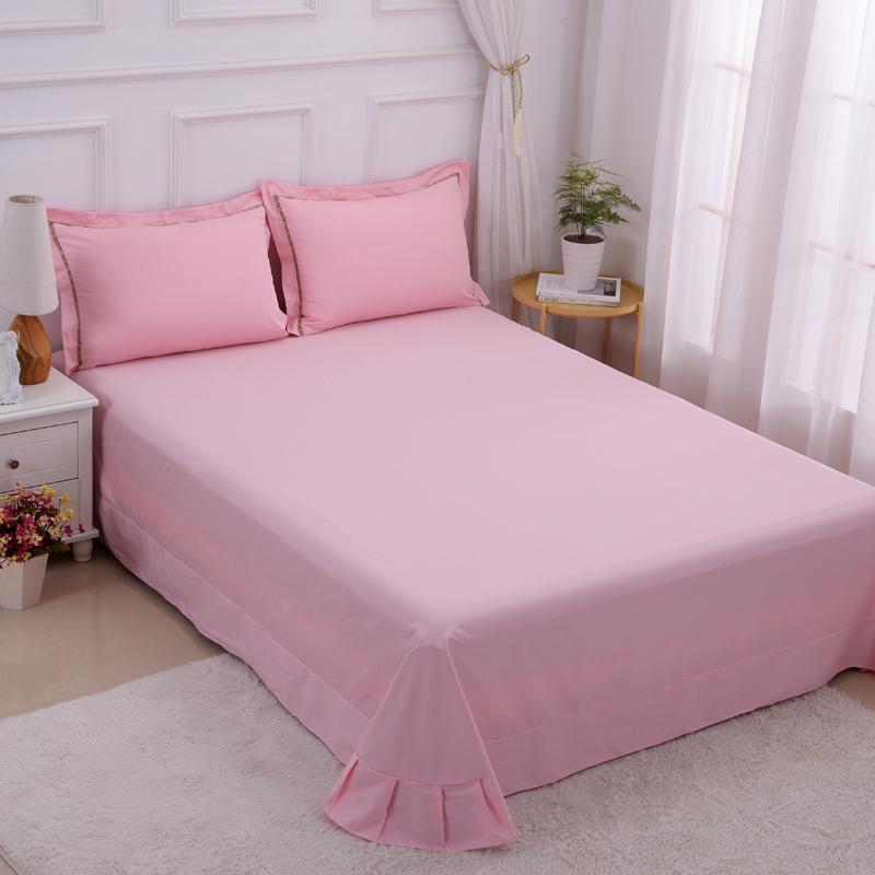全棉床单单件床上用品纯棉布被单子枕套三件套1.2m1.5米双人1.8床