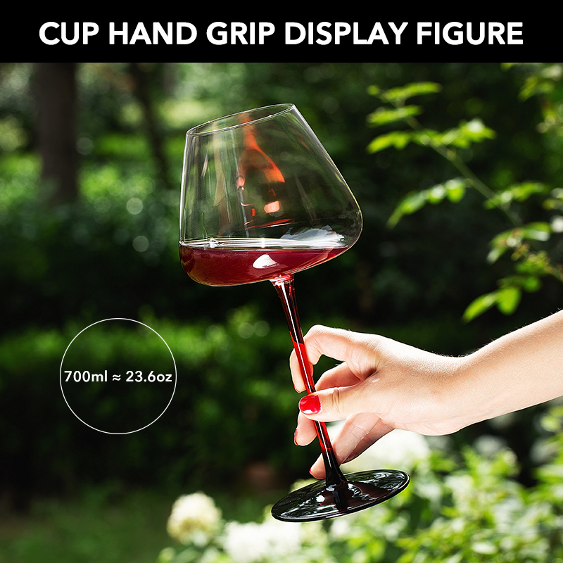 CS Red Pulgled Steo Crystal Wine Goblet Handmade Persmnal-图3