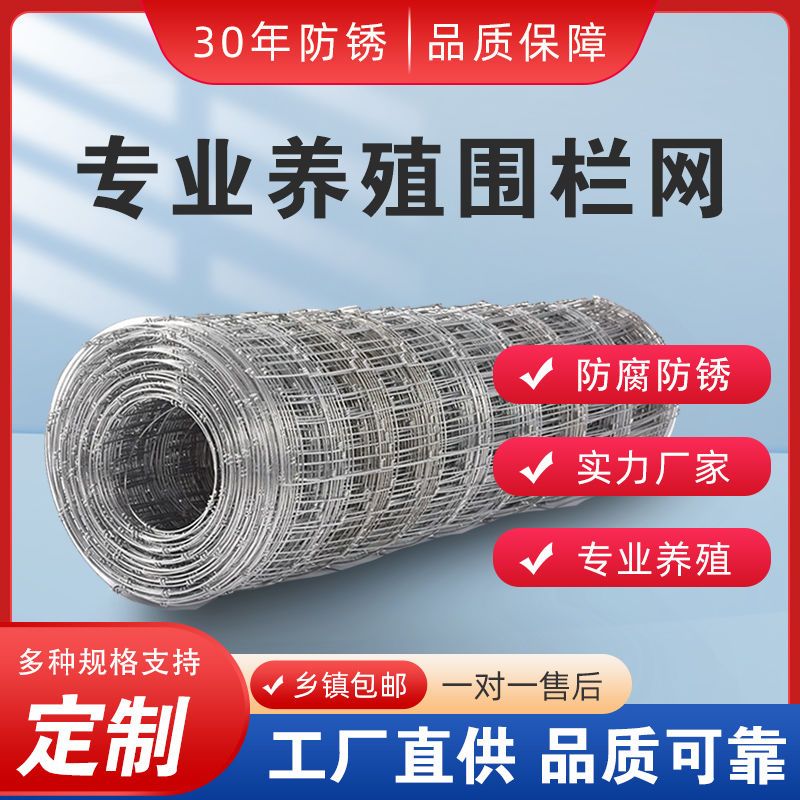 锌铁丝网格栏i网养殖防护网隔离网牛栏牛羊钢丝护养网围栏 - 图0