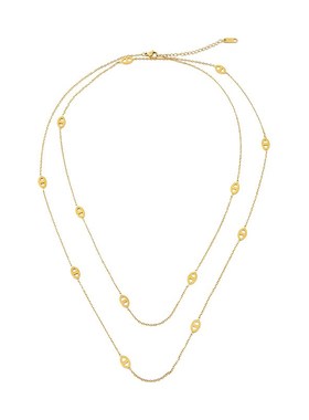 多戴法长款毛衣链猪鼻子素t链轻奢锁骨链网红简约叠戴ins风项链女