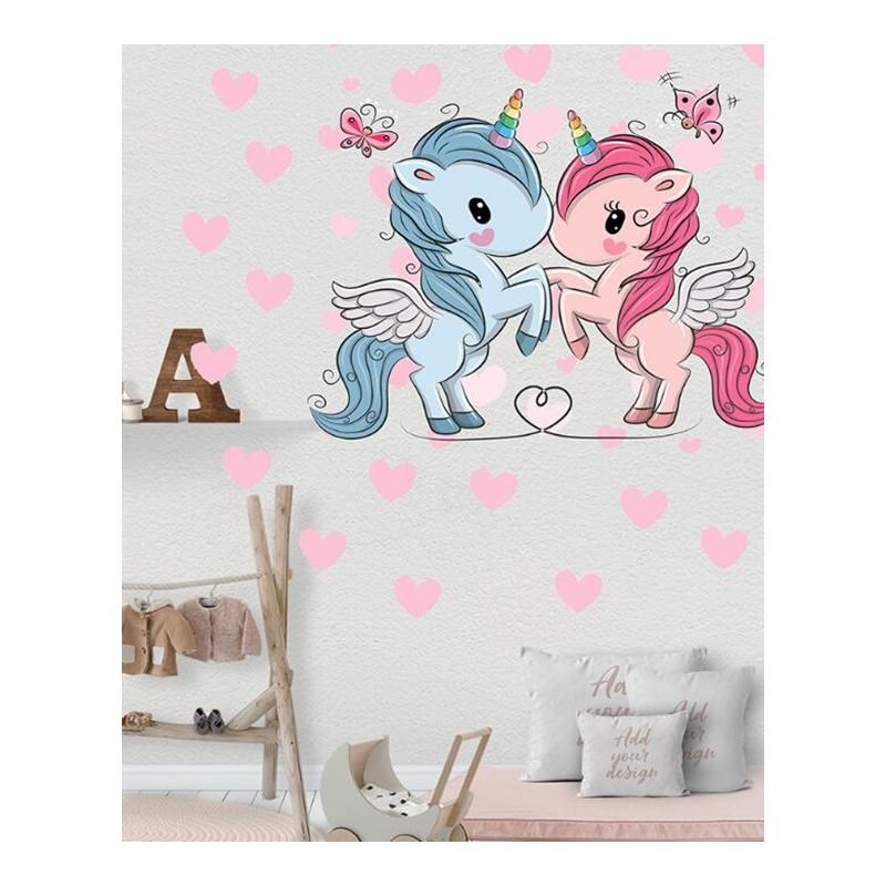 Wall-Sticker Mural Unicorn Rooms-Art Living-Room Golden-Dot-图2