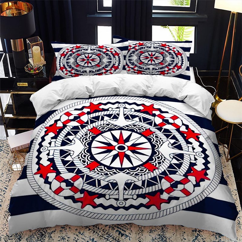 Nauticadl series duvet cover set queen calico Twin size com-图1