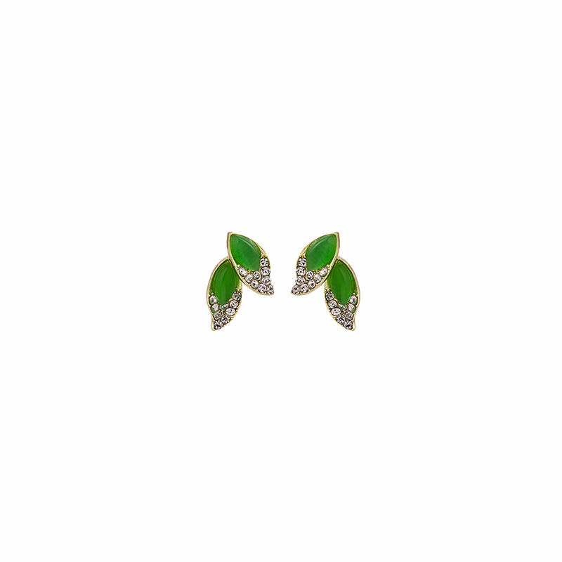 新品Fashion Earrings Ginkgo ear thread Bamboo petal ear buck - 图3