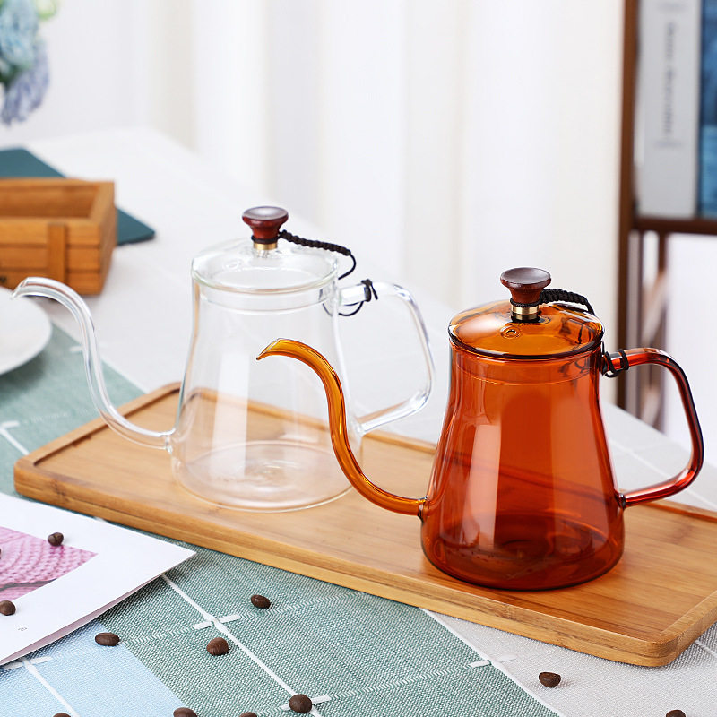 咖啡手冲壶带盖耐高温玻璃壶细口长嘴挂耳咖啡壶可明火加热煮家用,淘宝优惠券,粉丝福利购,淘宝优惠卷