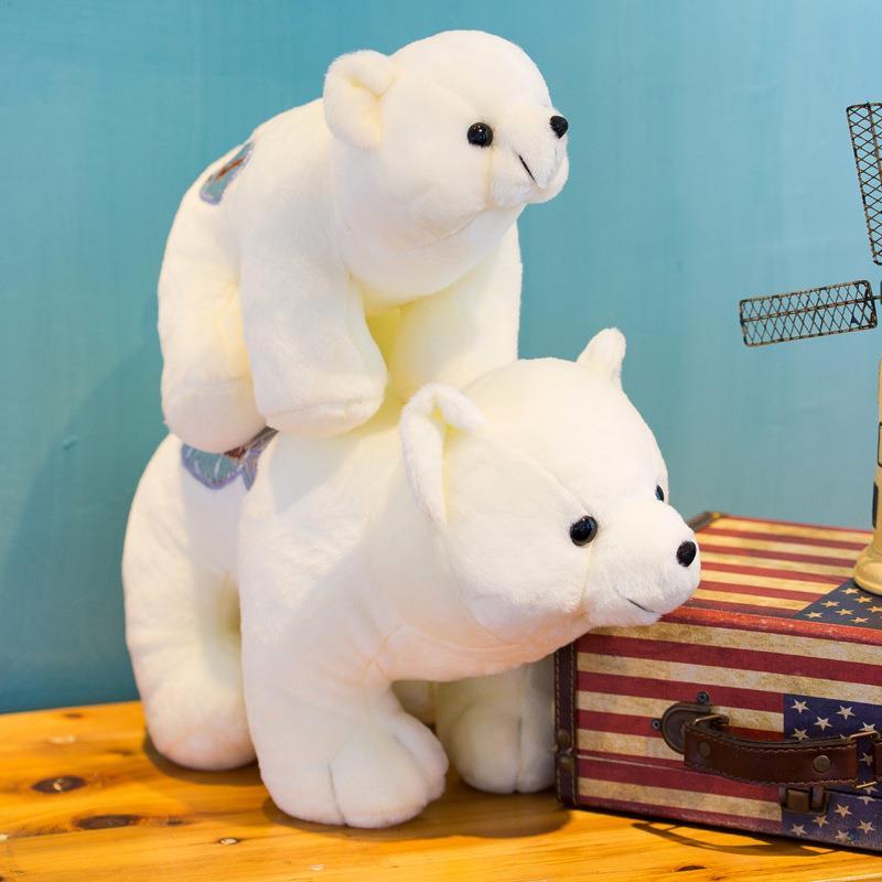 可爱仿真北极熊公仔小白熊布娃娃玩偶毛绒玩具抱枕女生儿童日礼物 - 图2