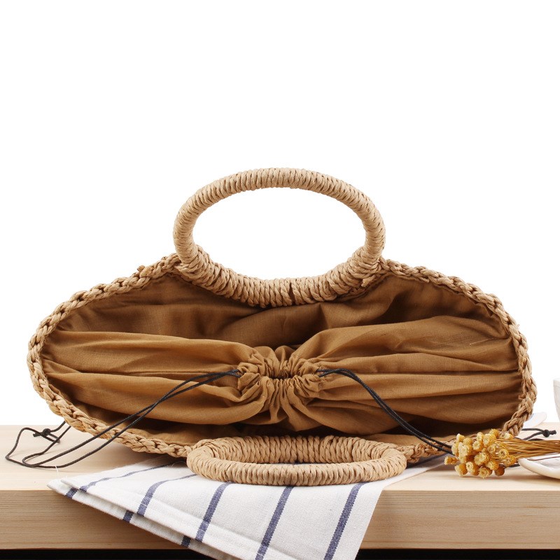 推荐Sen is a simple hand carry straw bag color leisure knitt - 图3