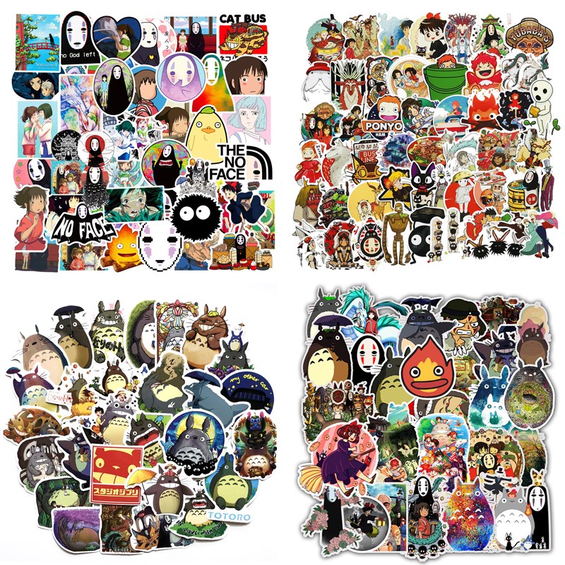 50PCS Miyazaki Hayao Anime Kawaii Totoro Stickers Moving Ca - 图0