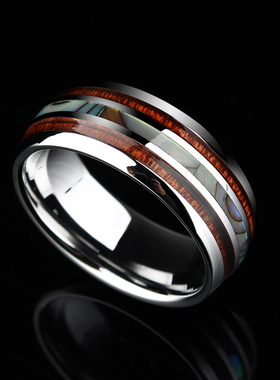 高档潮男戒指霸气男士食指戒子实木指环韩版男款可刻字单身戒指