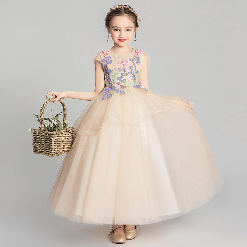 儿童礼服公主裙小女孩花童婚纱长裙主持人模特走秀裙子钢琴演出服,淘宝优惠券,粉丝福利购,淘宝优惠卷