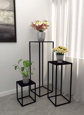 北欧铁艺花架室内绿植花盆架 轻奢客厅置物架阳台简约落地式花几