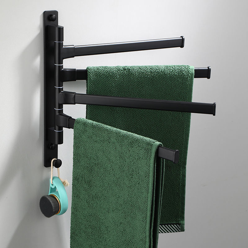 Alumimun Black Rotatable ToBwRl Bar Bathroom eoll Towel - 图0