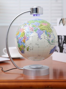 8寸磁悬浮地球仪发光自转大号客厅办公摆件创意礼品家居摆设