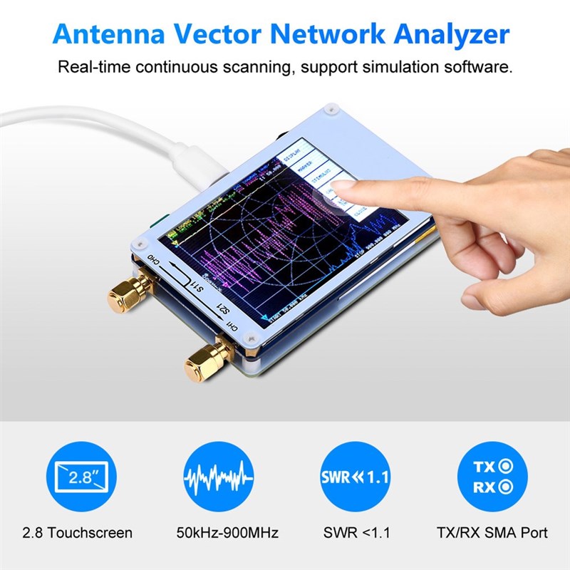 no VNA Vector 5etwork Analyzer N0KHz-9M0O0Hz Digital Touc - 图0