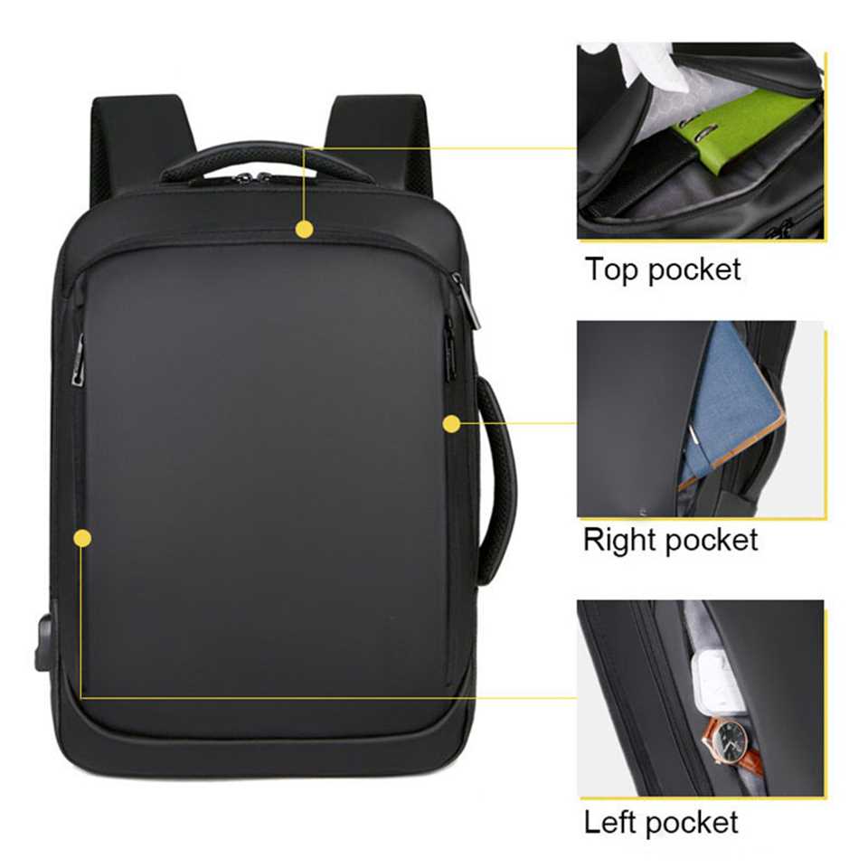 速发15.6 inch Laptop Backpack Mens Business Notebook Mochila-图2