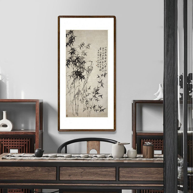 竹子挂画客厅玄关装饰画书房水墨画茶室走廊过道字画郑板桥竹石图,淘宝优惠券,粉丝福利购,淘宝优惠卷