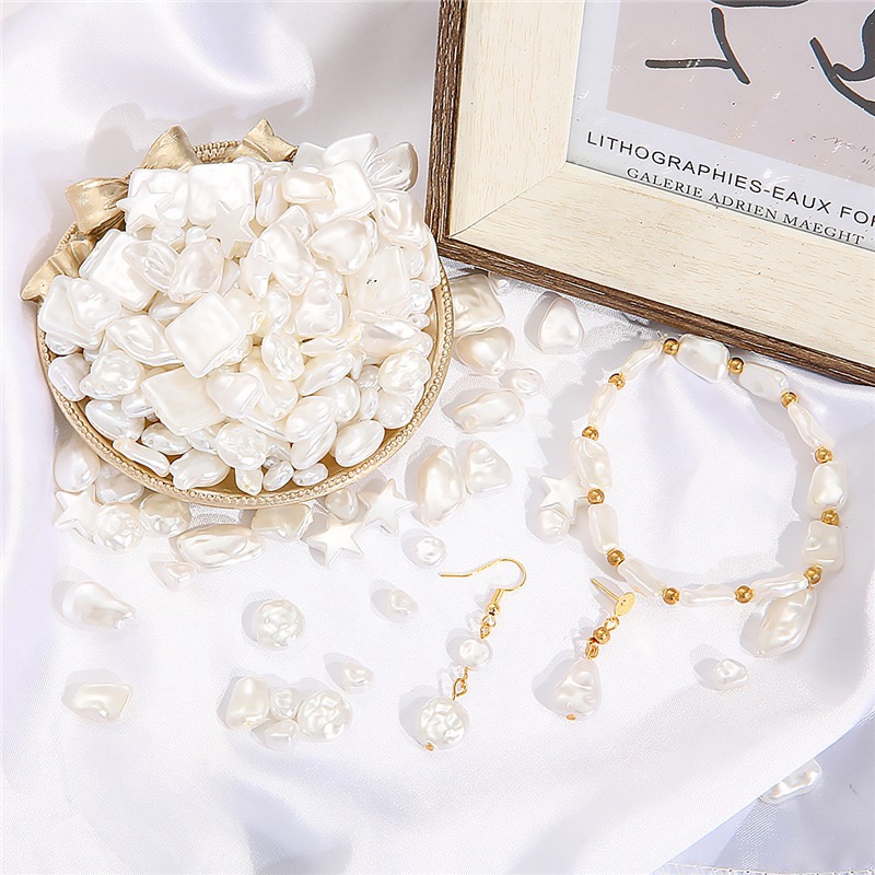 推荐.Irregular ABS Imitation Pearls Beads for DIY Bracelet M - 图1