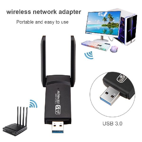 1300Mbps Wireless Network CarEd Dual Band 2.4G 5G USB - 图1