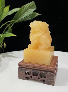 天然黄玉貔貅摆件新中式摆件家居客厅装饰品客厅玄关办公桌面手工