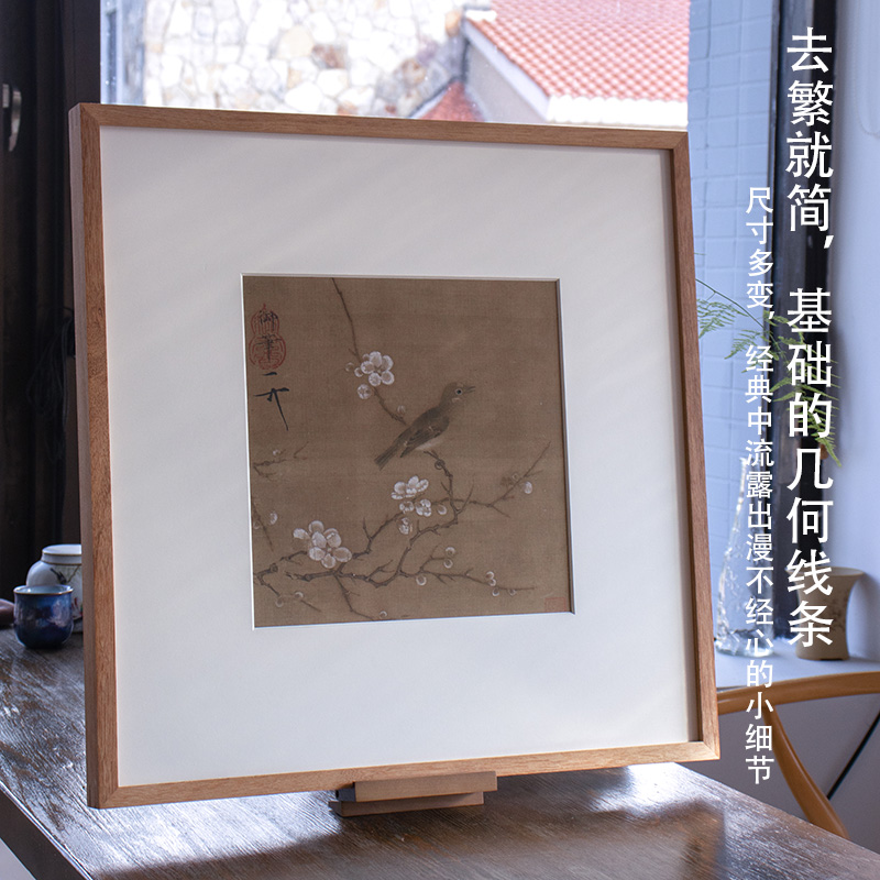 复古花鸟装饰画禅意实木装裱画框B定制客厅挂墙中式沙发背景墙挂 - 图2