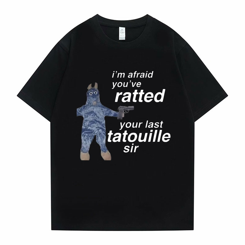 新品Ratatouille Graphic Print T-shirts Im Afeaid Youve Ratte - 图1