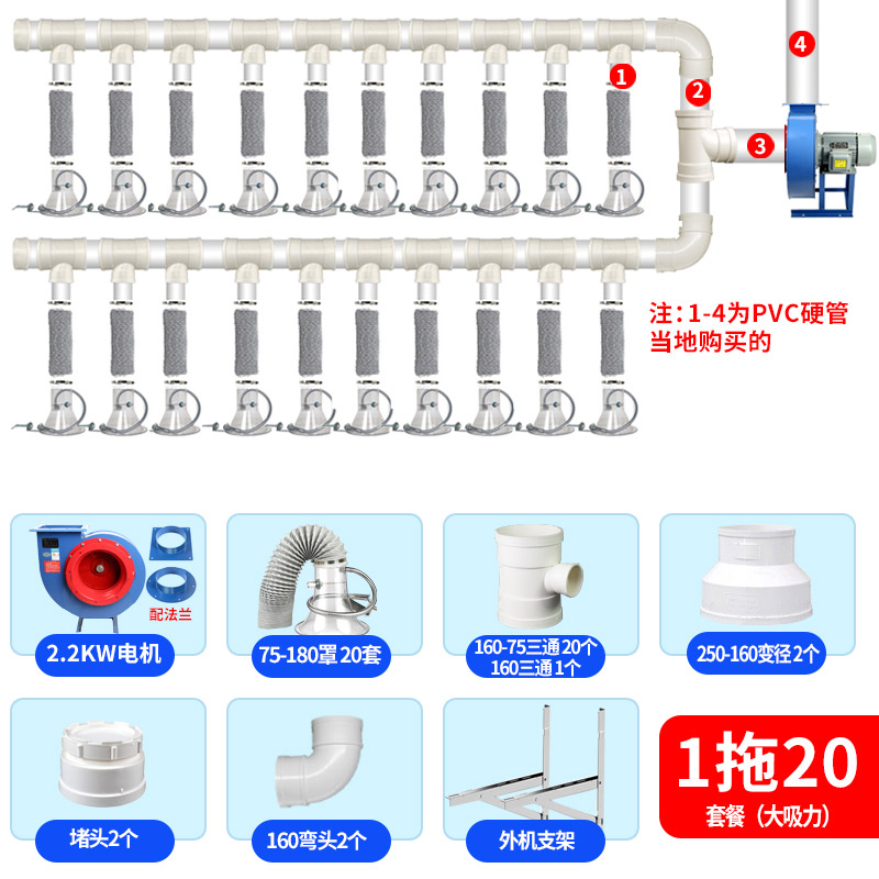 极速焊锡吸烟机吸烟仪吸烟罩透明喇叭口排烟套装抽烟换气抽风机吸 - 图2