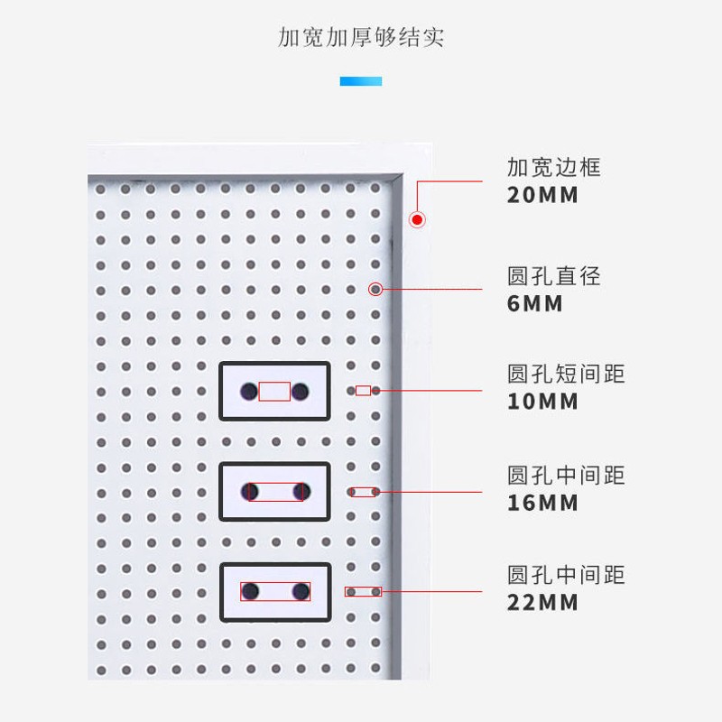 圆孔洞洞板置物架货架不锈钢多孔板超市挂袜子饰品五金工具挂板墙