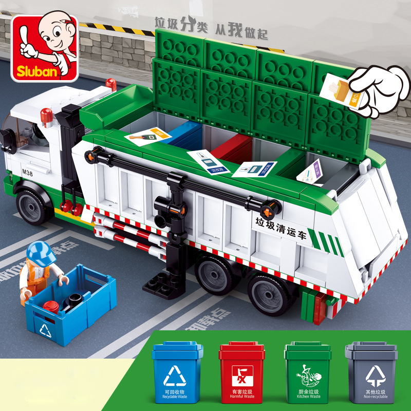 网红432Pcs City Garbage Classification Cars Building Blocks - 图2