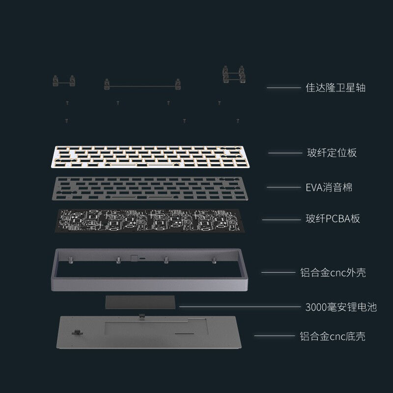 推荐黑爵(AJAZZ)轻氪AC064客制化机械键盘套件铝坨坨CNC热插拔 - 图2