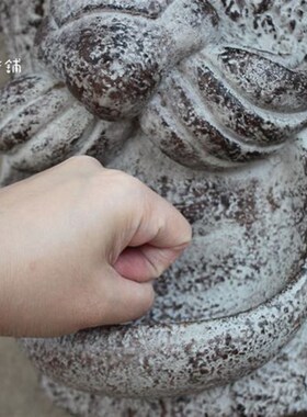 外贸出口 树脂仿木雕刻人脸木桩 户外别墅园艺花园家居装饰摆件