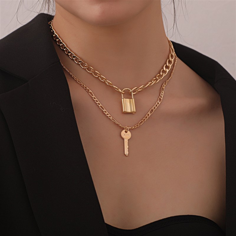 推荐Fashion exaggeration alloy personality double-layer neck - 图1