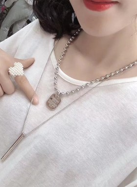 项链挂饰女潮长款百搭毛衣v链吊坠衣服装饰配饰脖子挂件锁骨链秋