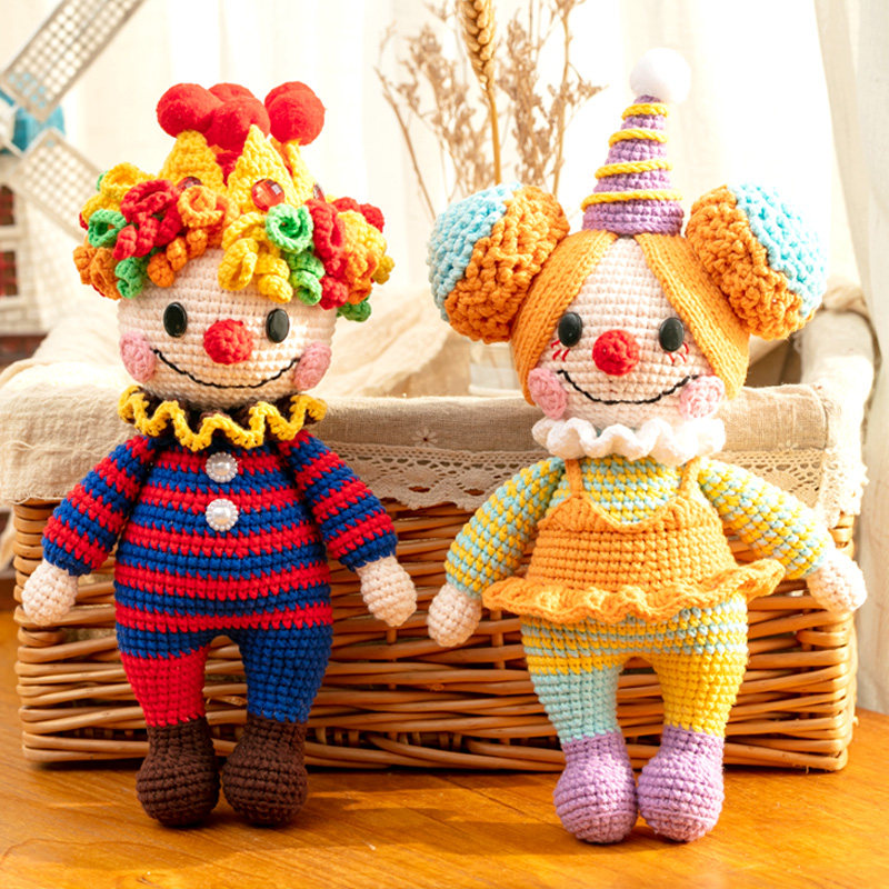 胖小森手作小丑玩偶打发时间手工钩针diy编织材料包毛线团牛奶棉,淘宝优惠券,粉丝福利购,淘宝优惠卷