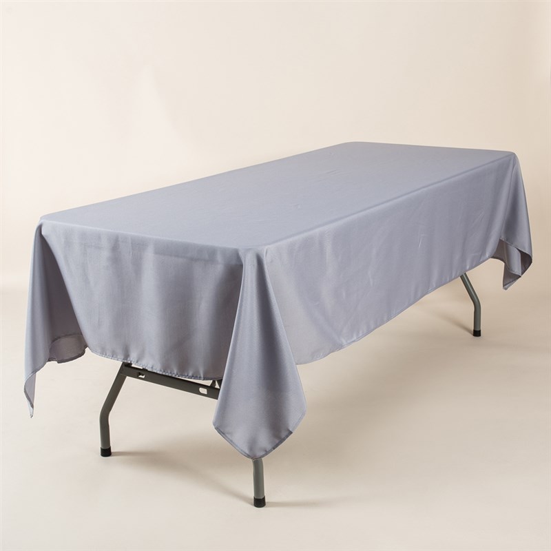 速发Polyester Fabric White Rectangular Tablecloth white and - 图0