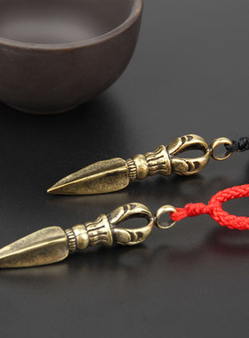 尼泊尔工铜手纯复古金刚项魔杵吊坠降链挂件随身护身符男女士饰品