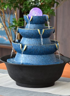 八方来财小型流水摆件循环水球生财客厅办公室招财风水轮喷泉装饰