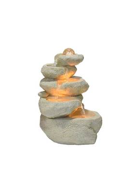 创意现代简约桌面装饰喷泉假山循环流水晶球工艺品送礼小摆件中式