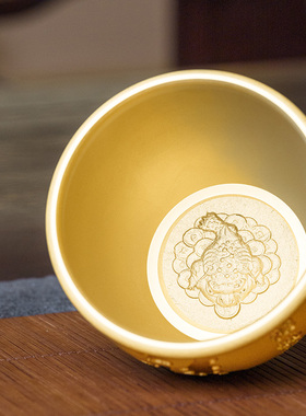 普陀山小帅2023新款黄铜米缸百福聚宝盆摆件高档铜盆家用中式现货