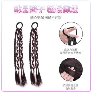 Wig braid high ponytail new Chinese style sweet and cool braided hair natural twist braid internet celebrity boxing braid wig ponytail for women