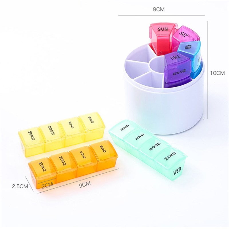 7pcs Pill Box 7-Day Medicine Box Organiser Portable Dispensi - 图2