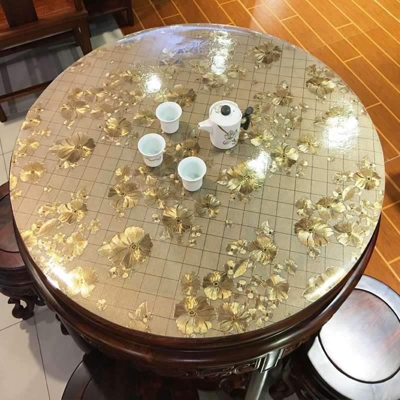 推荐Household table round table tablecloth pvc transparent-图1