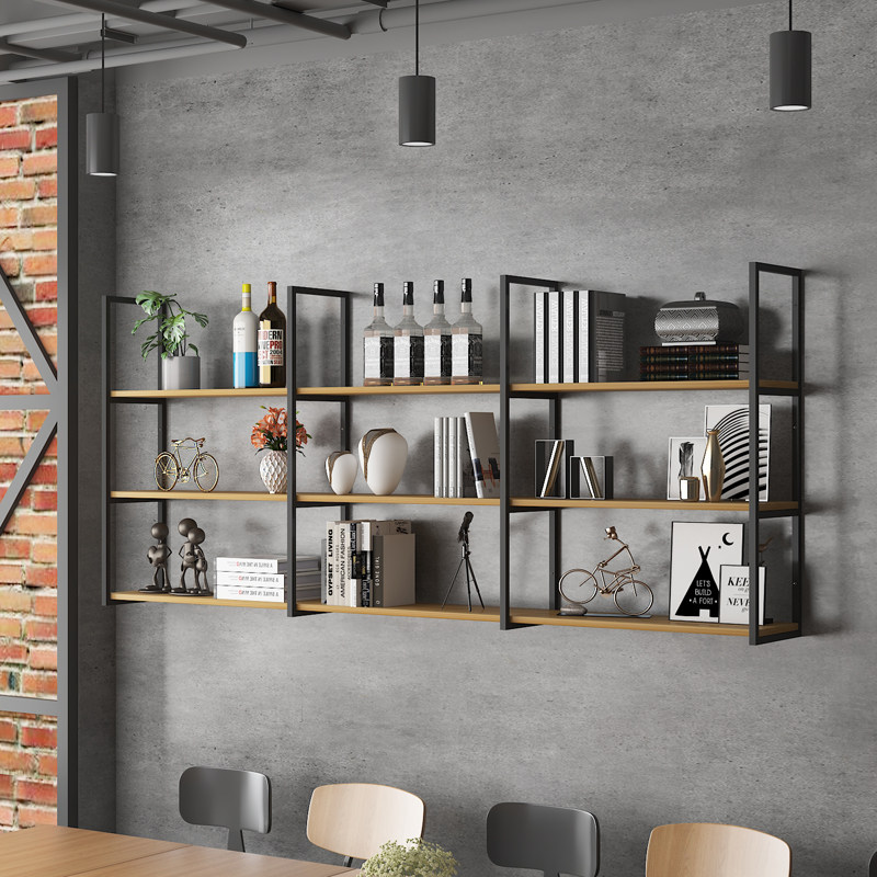 墙上置物架书架铁艺隔断展示架多层货架简约工业风吧台酒架收纳柜,淘宝优惠券,粉丝福利购,淘宝优惠卷
