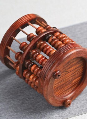 红酸枝木制 实木毛笔笔筒 黑檀木质复古算盘j老红木雕刻工艺品摆