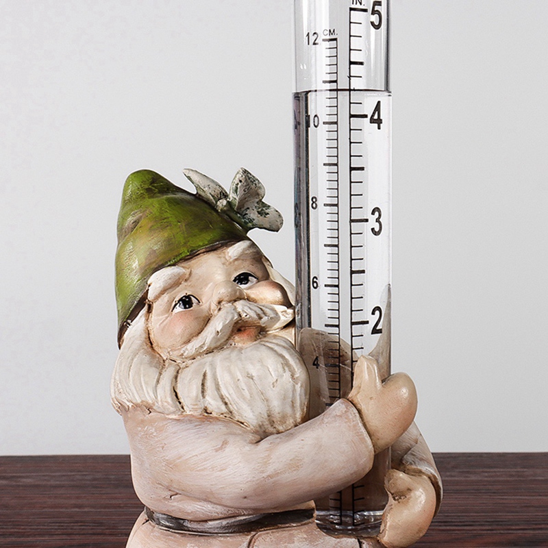 Resin Gnome Rain Guagesx Outdoor Gnime Figurone Dwarf - 图0