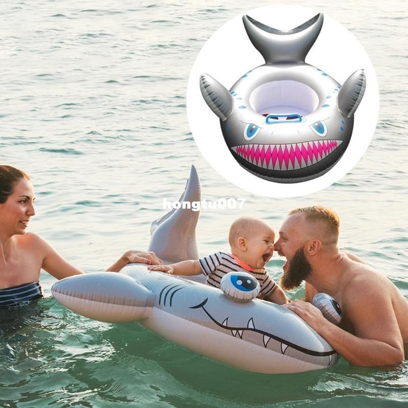 Cartoon Shark Inflatable Float Kids Baby SwimmingU Ring Todd - 图2