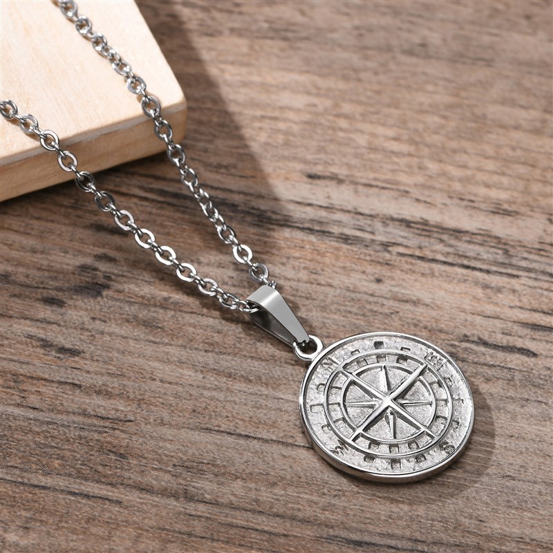 速发Vnox Layered Necklaces for Men, Sailing Travel Compass P - 图3