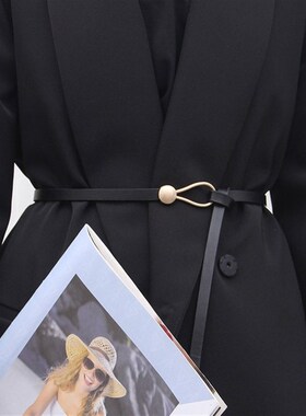 小众高货New Thin Knot Belts For Women Soft Pu Leather Belt B
