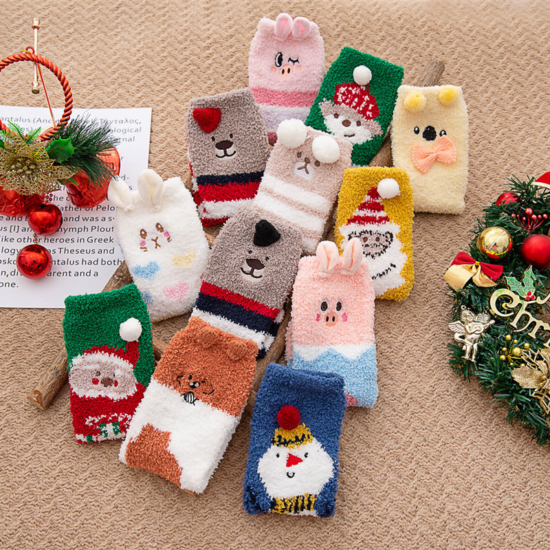 极速Thickened Christmas stockings stereo Santa middle tube耶 - 图2